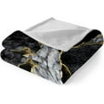 thumbnail image 6 of Black Marble Blanket Black Gold Marble Throw Blanket Flannel Fleece Blanket Black Gold Abstract Marble Texture Kids Boys Girls Blanket Soft Plush Blanket for Bedroom Couch Sofa, 6 of 6