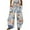 Sky Blue, variant on EQWLJWE Wide Leg Pants For Women Clearance Pant! Women Casual Printing Pockets Elastic Mid-Waist Comfortable Wide-Legged Loose Pants