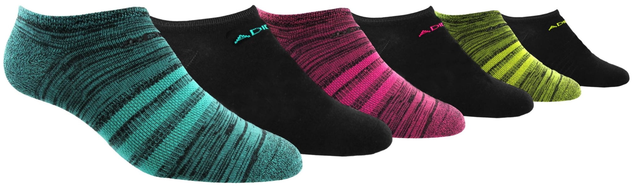 adidas Women's Superlite II No Show Athletic Socks 6 Pack (Mint, M