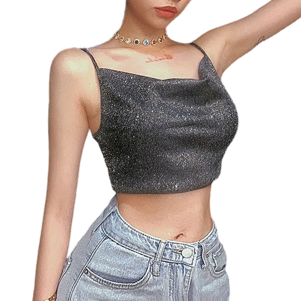 Womens Crop Top Sleeveless Bandage Backless Camisole Wrap Cross Short Tops