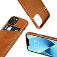thumbnail image 6 of Luckycoin Handmade Genuine Leather Case for iPhone 13 Mini 5.4-Inch,Anti Slip Ultra-Thin Cover, Vintage Top Grain Leather,Card Holder for Apple iPhone 13 Mini Case, 6 of 7