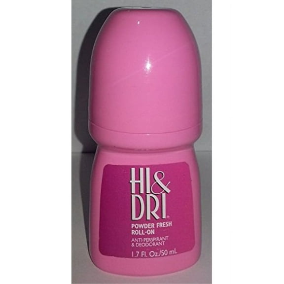 hi & dri anti perspirant deodorant roll on powder fresh 1.7 oz (pack of 6)