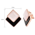 thumbnail image 3 of Yoursfs Large Clip on Earrings for Women Pink and Black Opal Square Earrings Non Pierced Ear Clip Ons Hypoallergenic Prom Wedding Jewelry, 3 of 4