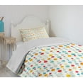 thumbnail image 4 of Ambesonne Abstract Quilted Bedspread Set 2 Pcs, Colorful Large Dots, Twin Size, Multicolor, 4 of 6
