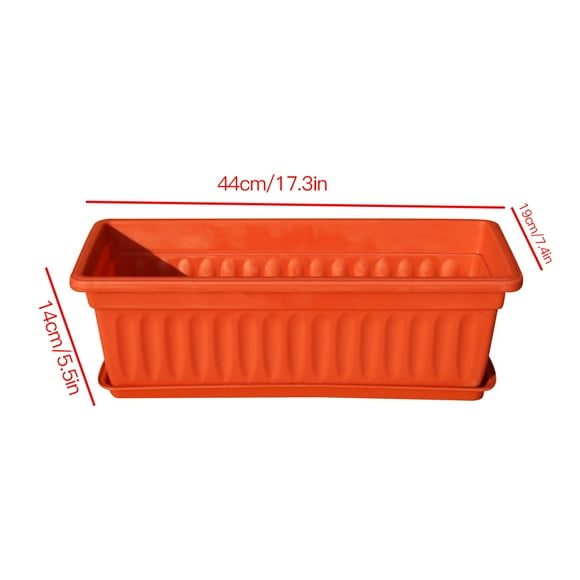 Planting Pot Home Garden Plant Tray Drainage Hole Vegetable Flower Planter Rectangular Planting Pot 3pcs Resin Planting Pot