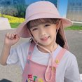 thumbnail image 5 of Sombrero de sol UPF 50+ para niños y niñas con solapa para el cuello, sombrero de playa de verano, sombrero de safari para niños, gorra de sol para pesca en la playa para niños de 4 a 10 años, 5 of 5