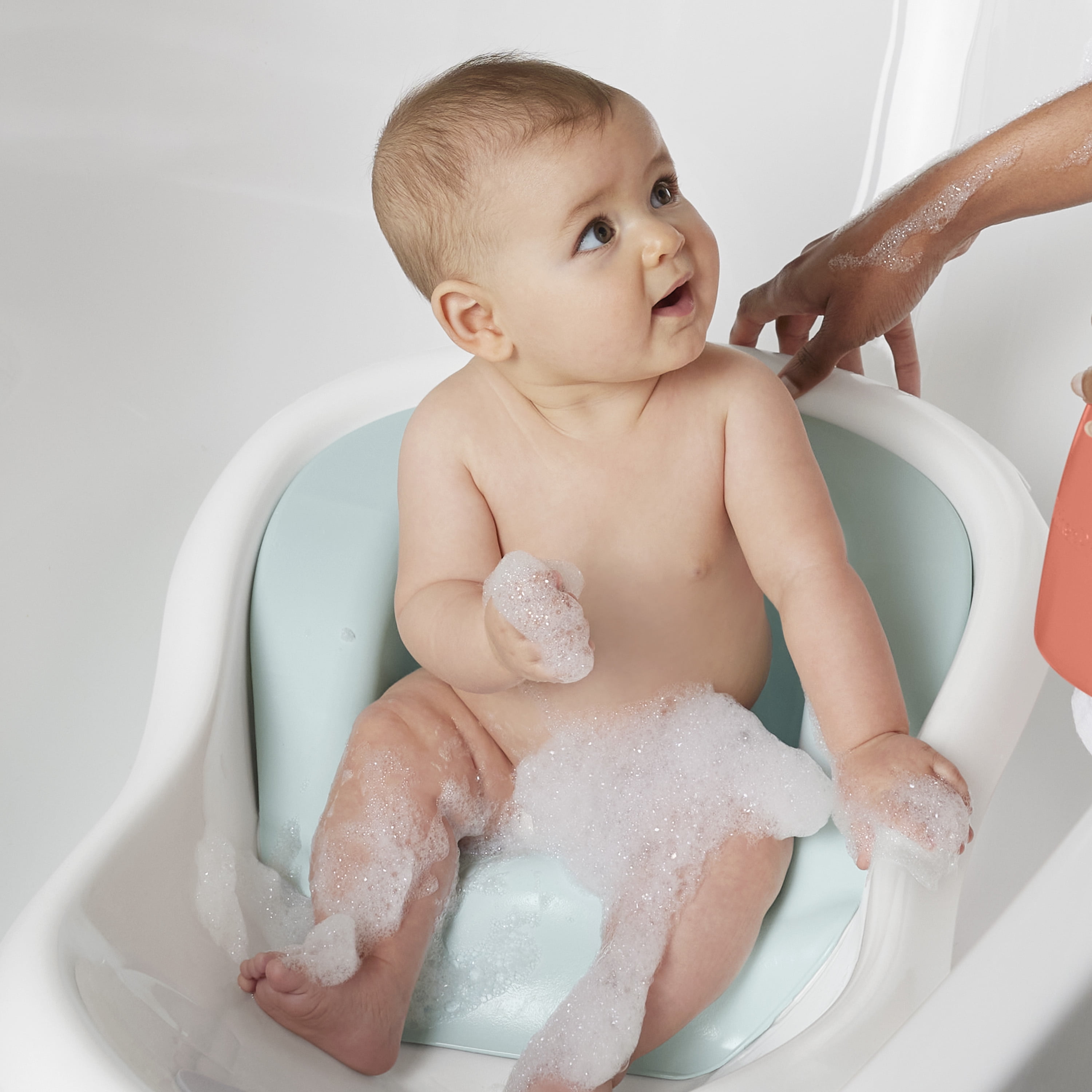 Fisher-Price Baby to Toddler Bath 4-in-1 Sling ‘n Seat Tub with Removable Infant Support and 2 Toys, Summer Blossoms