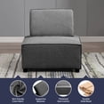 thumbnail image 7 of ijuicy Convertible Sectional Sofa with Ajustable Backrest, U/L Shaped Modular Sofa Set, Oversized Sectional Couch, U/L Shaped Sectional Sleeper Sofa for Living Room Apartment, Dark Grey, 7 of 7
