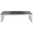 thumbnail image 2 of Pangea Home Vlad Rectangle Brushed Metal Coffee Table in Silver, 2 of 5