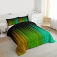 thumbnail image 3 of jejeloiu Modern Geometric Striped Queen Comforter Set,Orange Green Cyan Bedding Comforter Set For Girls Kids Reversible 3pcs, 3 of 8