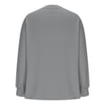 thumbnail image 5 of Lenpel Long Sleeve Shirts for Women Crew Neck Half Button Dressy Casual Tunic Tops Loose Tee Blouses Basic T Shirts(Gray,Medium), 5 of 7