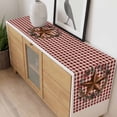 thumbnail image 4 of Star Plaid Table Runner - 120 Inch Long, Kitchen Dining Table Runner Dresser Scarves, Vintage American Country Berry Red Brown Farmhouse Decor for Coffee Tables Wedding Party Banquet, 4 of 8