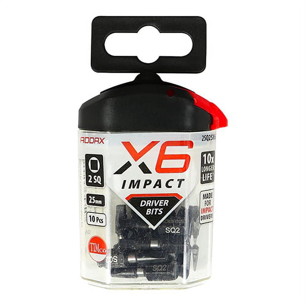 Timco - Impact Driver Bits - SQ (Size No.2 x 25 - 10 Pieces)