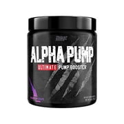 Nutrex Research Alpha Pump Stim-Free Pre-Workout Pump Booster | Ultimate Muscle Pumps, Non Stimulant Nitric Oxide Preworkout Formula | 20 Servings (Phantom Grape)