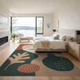 thumbnail image 3 of ODIKA 9'x12' Earthy Tones Abstract Cactus Design Washable Area Rug Modern Botanical Art with Geometric Flair for Great Room, Indoor Concept, Large Living Low Pile, Flatwoven, 3 of 7