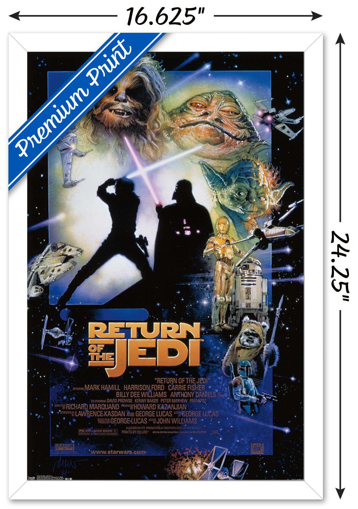 Star Wars: The Return Of The Jedi - One Sheet Wall Poster, 14.725" x 22.375", Framed