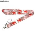 thumbnail image 4 of Father Christmas Pink Lanyard Keys Phone Holder Funny Neck Strap With Keyring ID Card DIY Animal webbings ribbons Hang Rope, 4 of 5