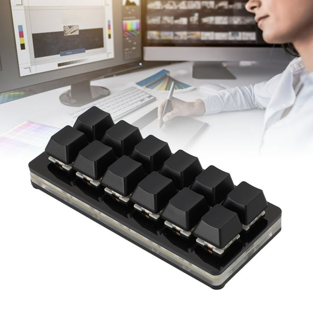 Teclado Para Juegos Programable Teclado Mecánico Para Juegos Con Una Sola Mano De 12 Teclas, RGB, Función De Memoria, Cable Tipo C, Interruptores Intercambiables En Caliente,