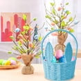 thumbnail image 6 of Easter Bunny Basket Paper Woven Set with Easter Grass Fillers Lightweight Reusable for Egg Hunt Candy and Spring Holiday Decoration Woven Basket, 6 of 6