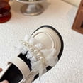 thumbnail image 5 of Owordtank Girls Mary Jane Dress Shoes with Pearls, PU Leather Flats Boots School Uniform Princess Shoes, 5 of 8
