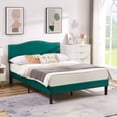 thumbnail image 3 of VECELO 3-Piece Green Bedroom Set with Full Upholstered Bed Frame and 2 Nightstands, 3 of 9