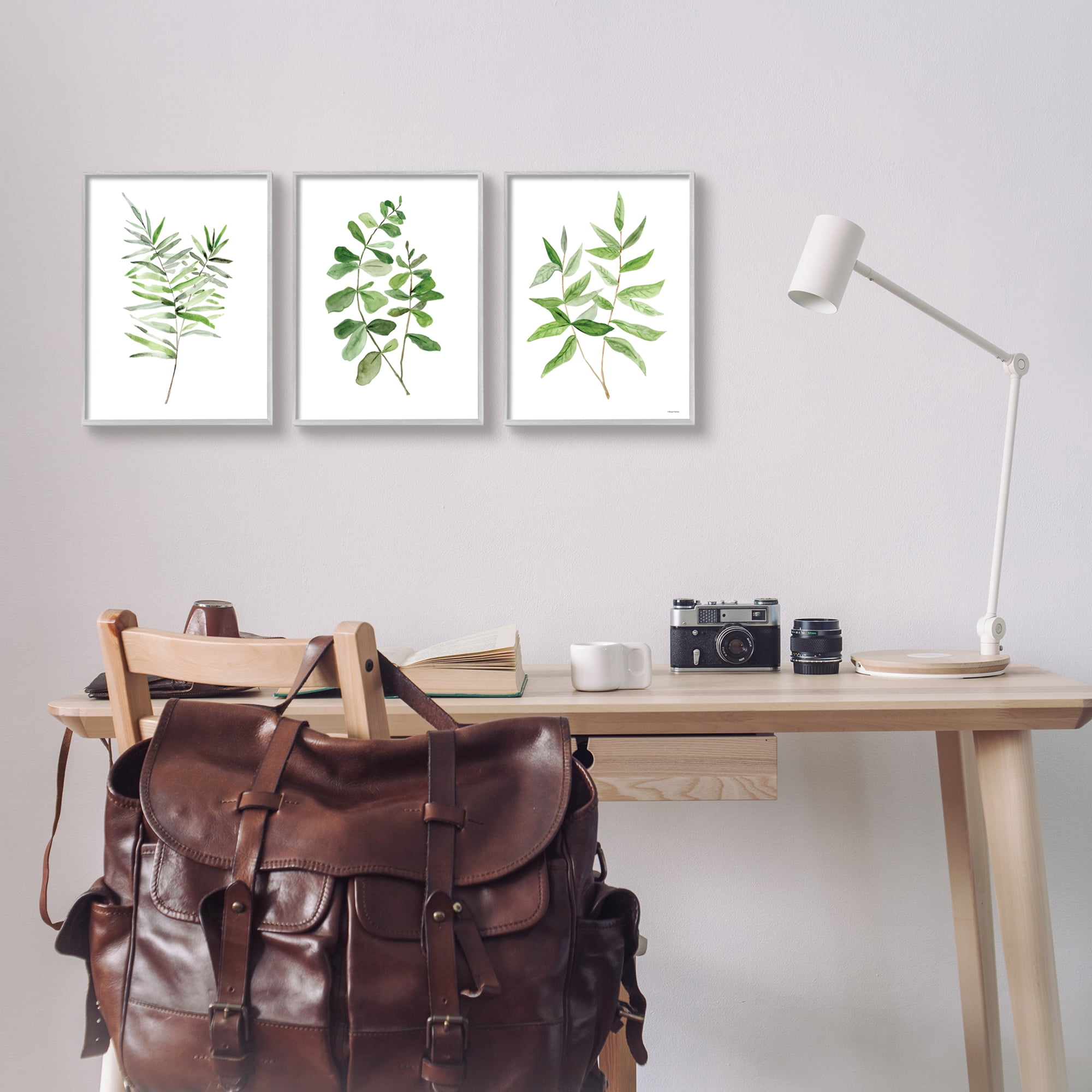Stupell Kitchen Herb Bunches Botanicals Botanical & Floral Painting Gray Framed Art Print Wall Art, Set of 3