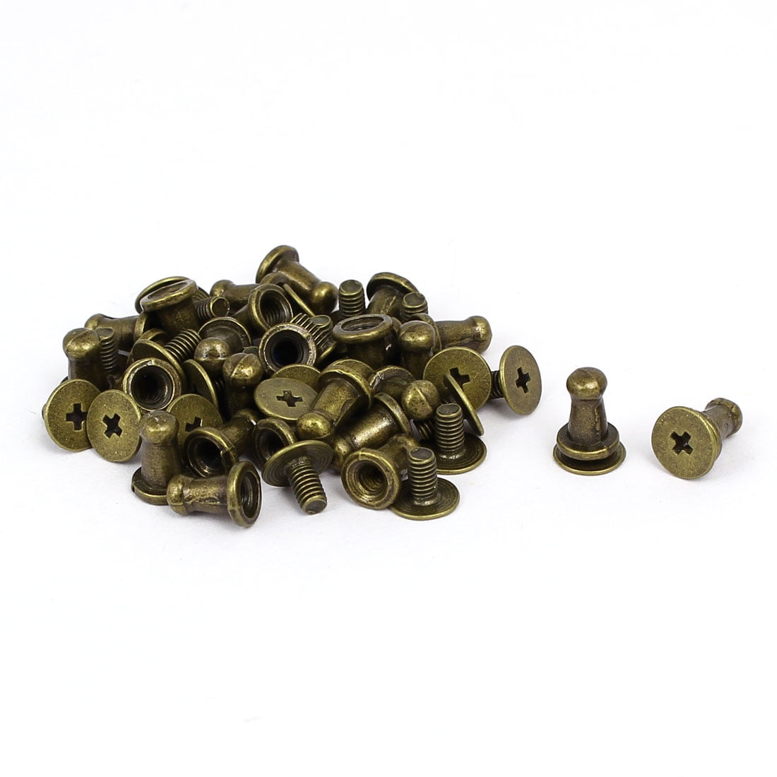 Uxcell White Jewelry Box Metal Knobs Pull Handles 0.16" x 0.35" 24PCS