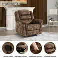 thumbnail image 4 of Bonzy Home Fabric Manual Recliner Chair — Modern Single-Seat Recliner with Padded Armrests & Backrest for Living Room & Bedroom, 4 of 7