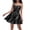 Black, variant on Womens Shiny Metallic Cami Dress Dressy Casual Sleeveless A Line Mini Dress Summer High Waisted Flared Dress for Cocktail Carnival Party