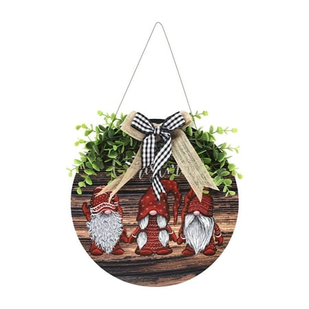 

Yilirongyumm Christmas Decorations Christmas Wooden Decoration Hanging Out Bow Knot Round Mdf Pendant Creative Festival Line Diy