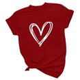 thumbnail image 4 of Diufon Hauts de la Saint-Valentin pour Femmes à Manches Courtes, Tunique à Col Rond, Chemise Décontractée Tendance Mignonne, Blouse à Imprimé Graphique, 4 of 6