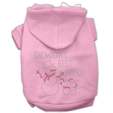Snowmans Best Friend Rhinestone Hoodie Pink XL -