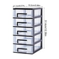 thumbnail image 2 of Multifunctional Five Layer Storage Cabinet Plastic Drawer Type Closet Portable Storage Case Organizer Sundries Holder (Black and Transparent), 2 of 2