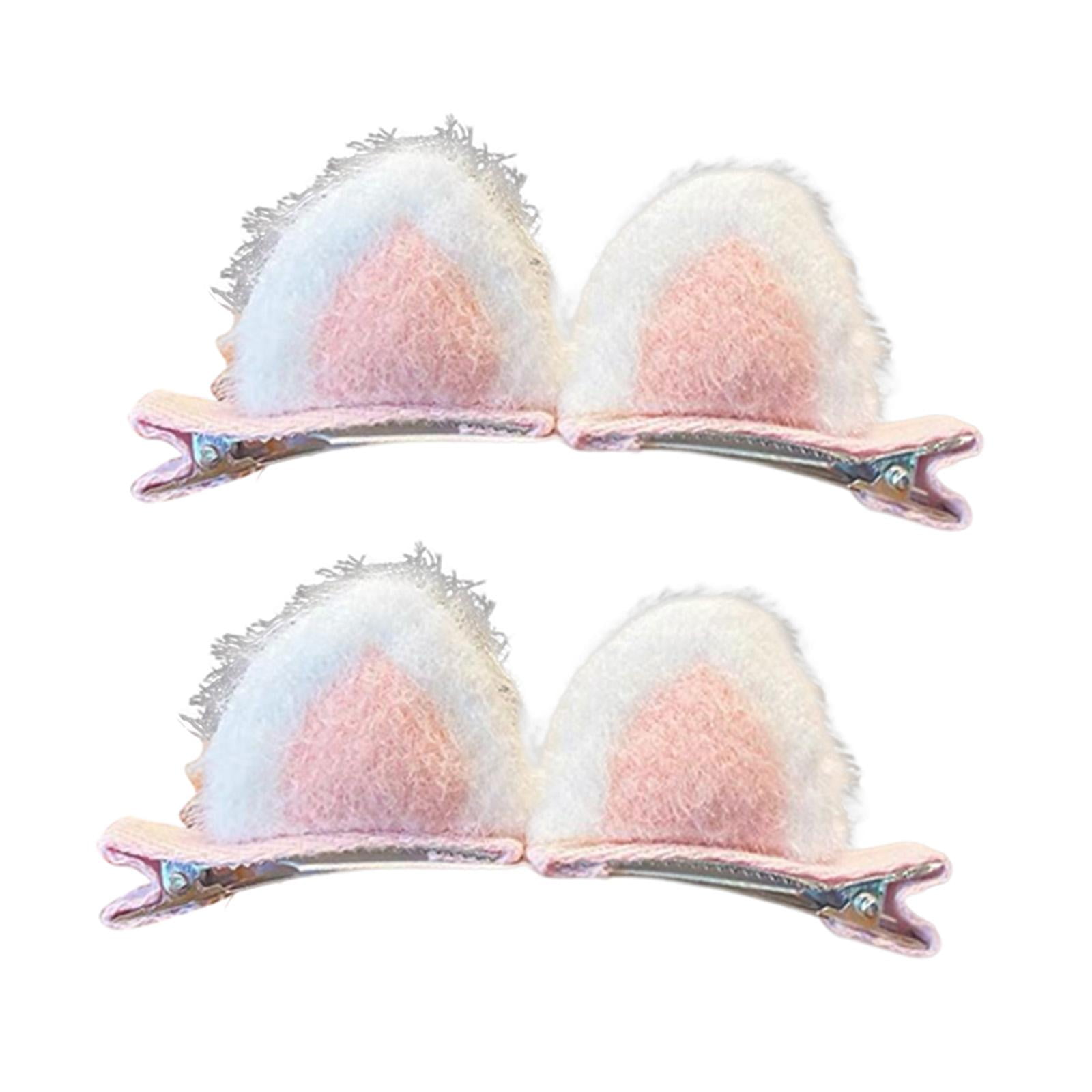 2Pcs Plush Cat Ear Hair Clips Jewelry Cute Hair Accessories Animal