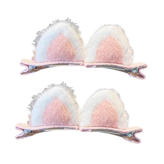 2 pinzas para el pelo para niños, pinzas para el pelo de felpa con de dibujos animados, conjunto de pinzas para el pelo de Metal Rosado jinwen Pinza para el cabello