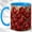 Blue, variant on Cardinal Pattern Coffee Mug, Ruby Bird Mug, Ceramic 11 oz