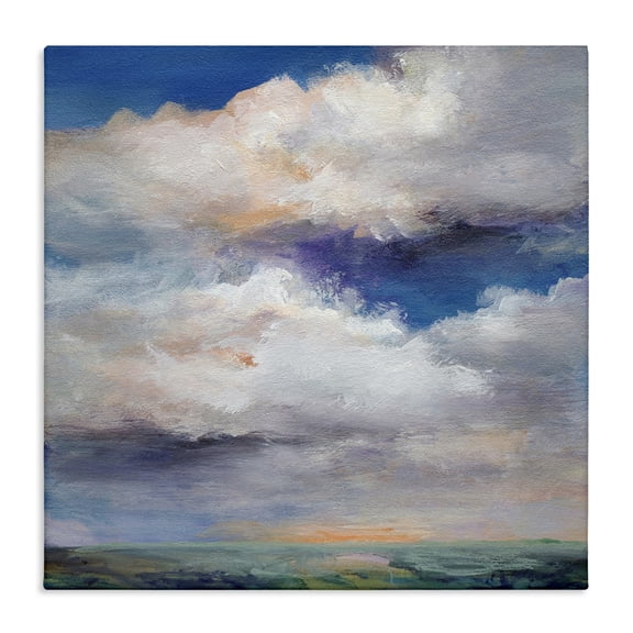 Stupell Industries Restless White Clouds Landscape & Nature Painting Wrapped Canvas Canvas Art Print Wall Art, 17 x 17