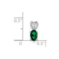 thumbnail image 2 of 925 Sterling Silver Polished back Created Emerald Pendant Necklace 11x4mm Wide Pendant for Women, 2 of 2