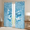 thumbnail image 2 of Erosebridal Kawaii Ribbon Bow Curtains Pack of 2 (42x84 Each) For Girls,Blue Leopard Print Glitter Print Curtains Blackout For Teens, 2 of 6