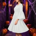 thumbnail image 6 of Brqkzdu Medieval Renaissance Costume Dress Victorian Halloween Gown Bride Mini Dresses Long Flare Sleeve Square Neck Fair Corset Dress for Halloween Party, 6 of 6