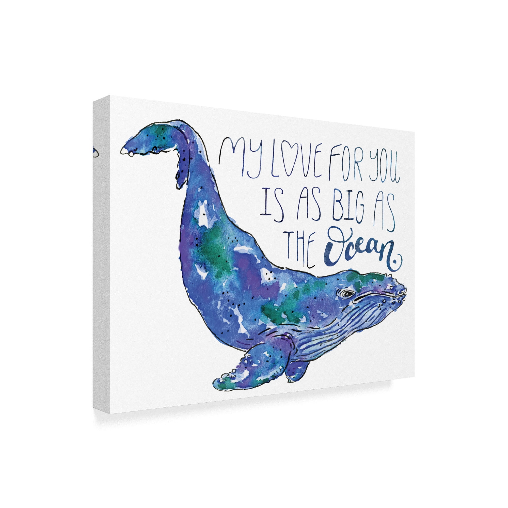 Trademark Fine Art 'Whale Love II' Canvas Art by Catherine McGuire