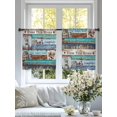thumbnail image 4 of Rustic Star Farm Semi Sheer Window Curtains 45 Inches Long, American Country Berry Wood Grain Rod Pocket Voile Silky Chiffon Curtain Light Filtering Drapes for Living Room, Kitchen, 52"x45", 2 Panels, 4 of 9
