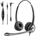 thumbnail image 1 of Auriculares Wantek con cable para computadora y micrófono: cancelación de ruido de 3,5 mm/2,5 mm para PC, portátil, Mac, iPhone y Samsung. Compatibles con Zoom, Teams, centro de llamadas y oficina en, 1 of 5