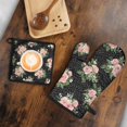 thumbnail image 5 of Pioneer Flower Kitchen Oven Mitt and Pot Holder Sets 2 Pcs for Baking, Cooking and Grilling, Heat Resistant Up To 392 °F, 5 of 7