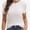 White, variant on Women's Basic Solid Active Soft Short Sleeve Crew Neck Top T-Shirts