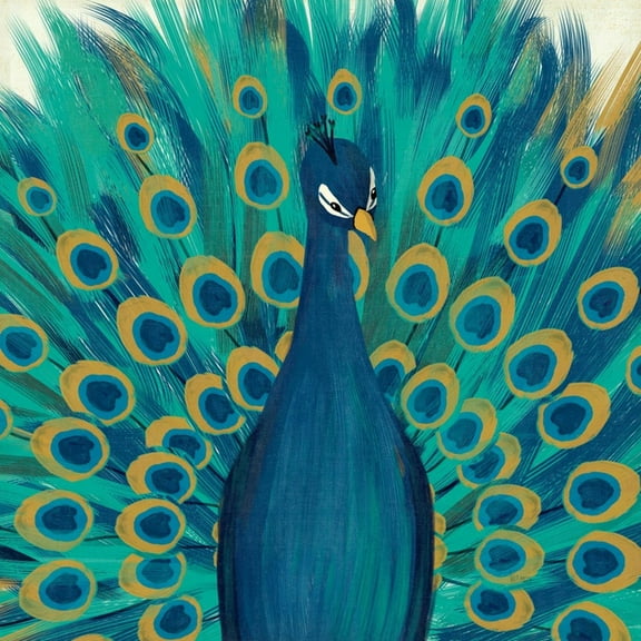 Art.com Proud as a Peacock I Art Print by Veronique Charron, 16" x 16"