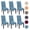 Blue, variant on Vaukki Dining Chair Covers Set of 4, Leaf Pattern Jacquard Stretch Slipcovers, Washable Polyester Chair Protectors for Dining Room Kitchen,Dark Gray