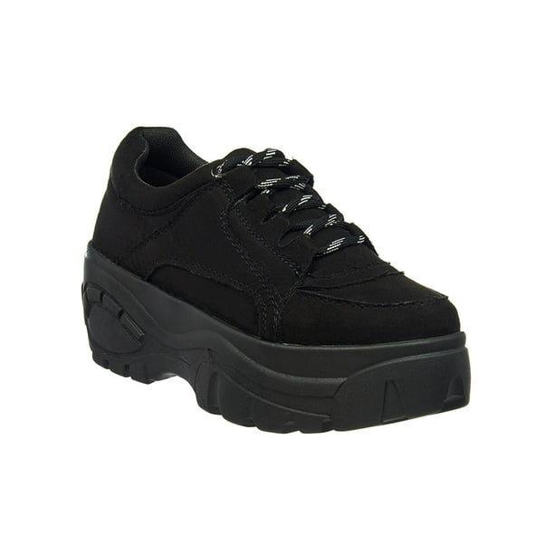 Tenis Chunky Con Plataforma Mujer Negros Casuales negro 23 Incógnita 088D2S