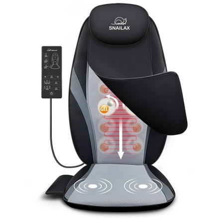 Snailax Shiatsu Neck and Back Massager with Heat, Deep Kneading Massage Chair Pad, Seat Cushion Massager with Gel, Gifts