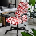 thumbnail image 2 of Renewold Red Heart White Office Chair Cover Decorative Rotating Chair Slipcover Stretch Soft Chair Protector Cover for Desk Computer Chair for Valentines Day Decor, L, 2 of 7